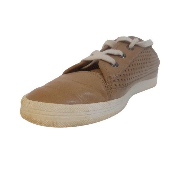 Calvin Klein Jeans Shoes Women's Size 8 Beige Marigold Leather Lace Up Low Top - Picture 3 of 6